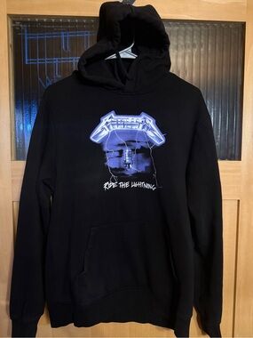 Ride the Lightning Divided 2020 Double Sided Black Hoodie Size S